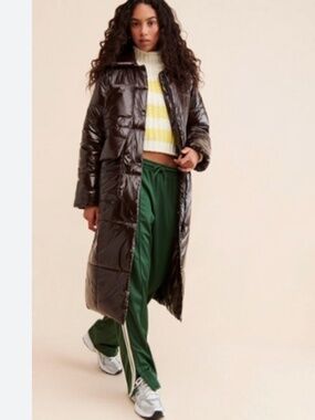 Baum Und Pferdgarten Delaware chocolate brown longline puffer coat Xs FLAW